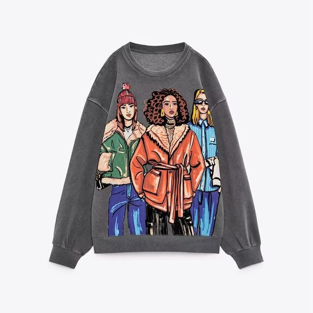 Women Fashion Printing Sweatshirts