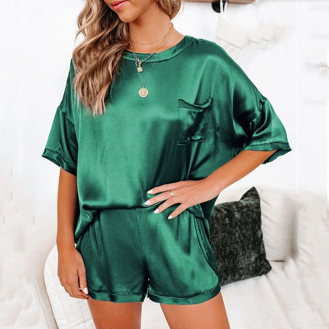 Summer Satin Pajamas Set