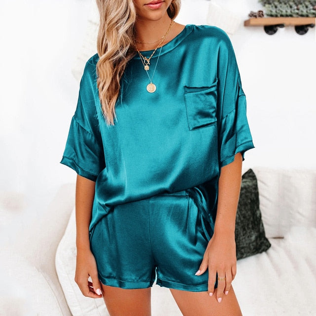 Summer Satin Pajamas Set