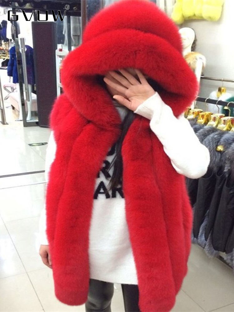 Winter Hooded Luxury Fur Vest