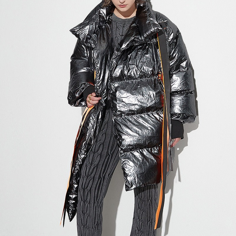 Bright Ribbon Cotton Padded Winter Coat