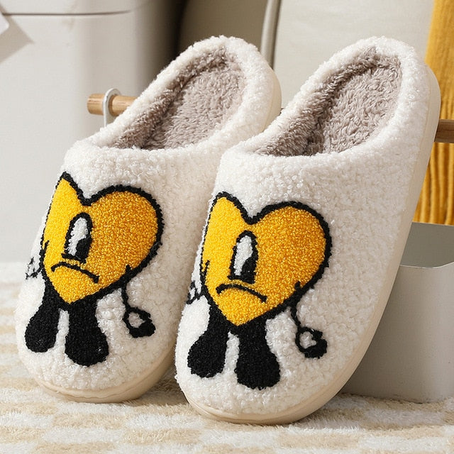 Warm Winter Heart Design Slippers