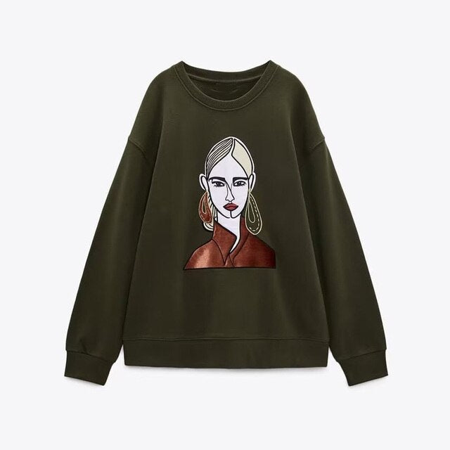 Women Fashion Printing Sweatshirts