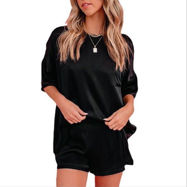 Summer Satin Pajamas Set