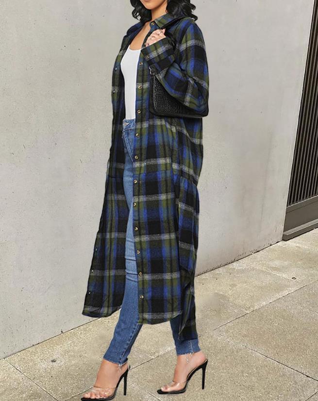 Shacket Longline Plaid