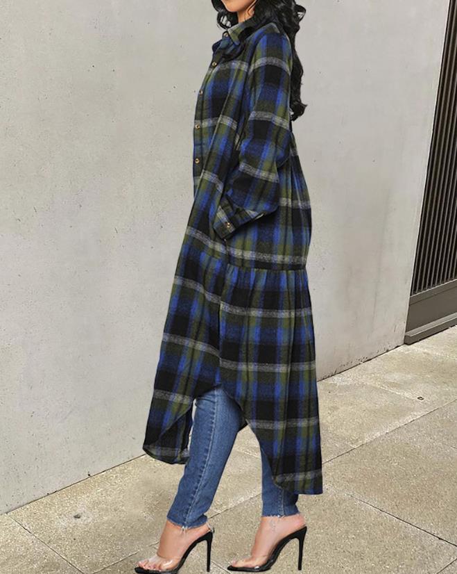 Shacket Longline Plaid