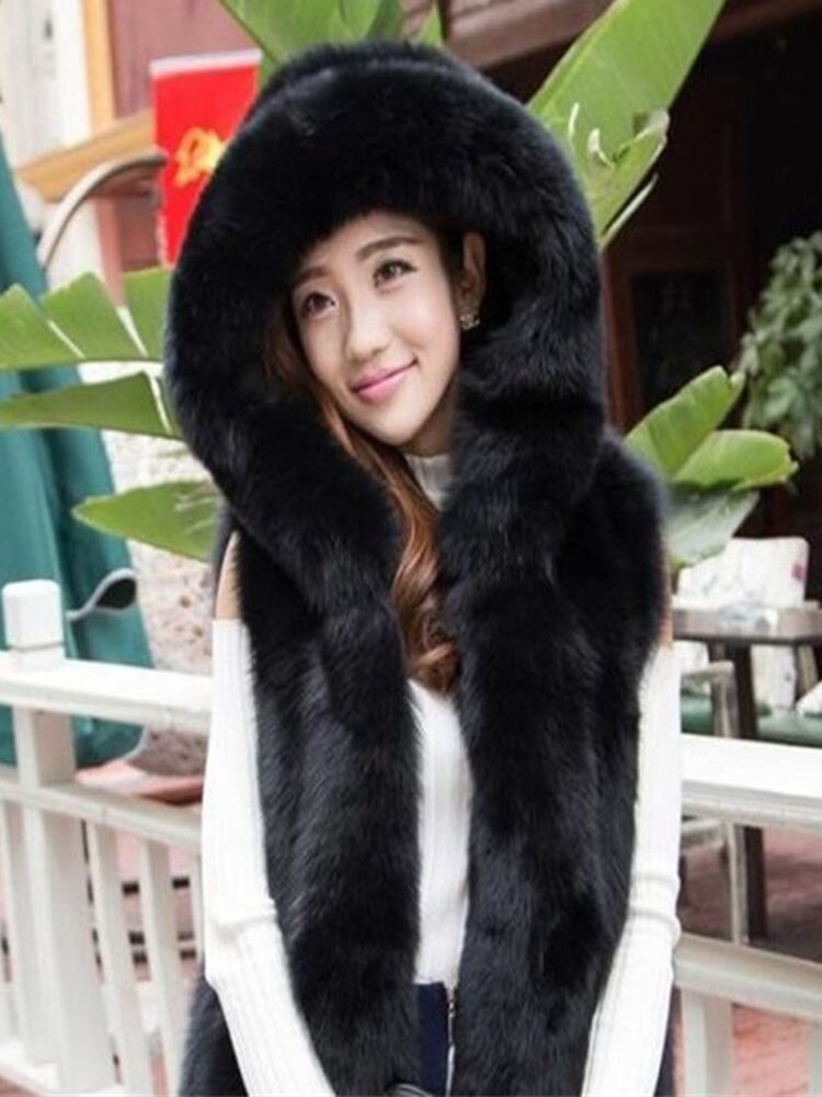 Winter Hooded Luxury Fur Vest
