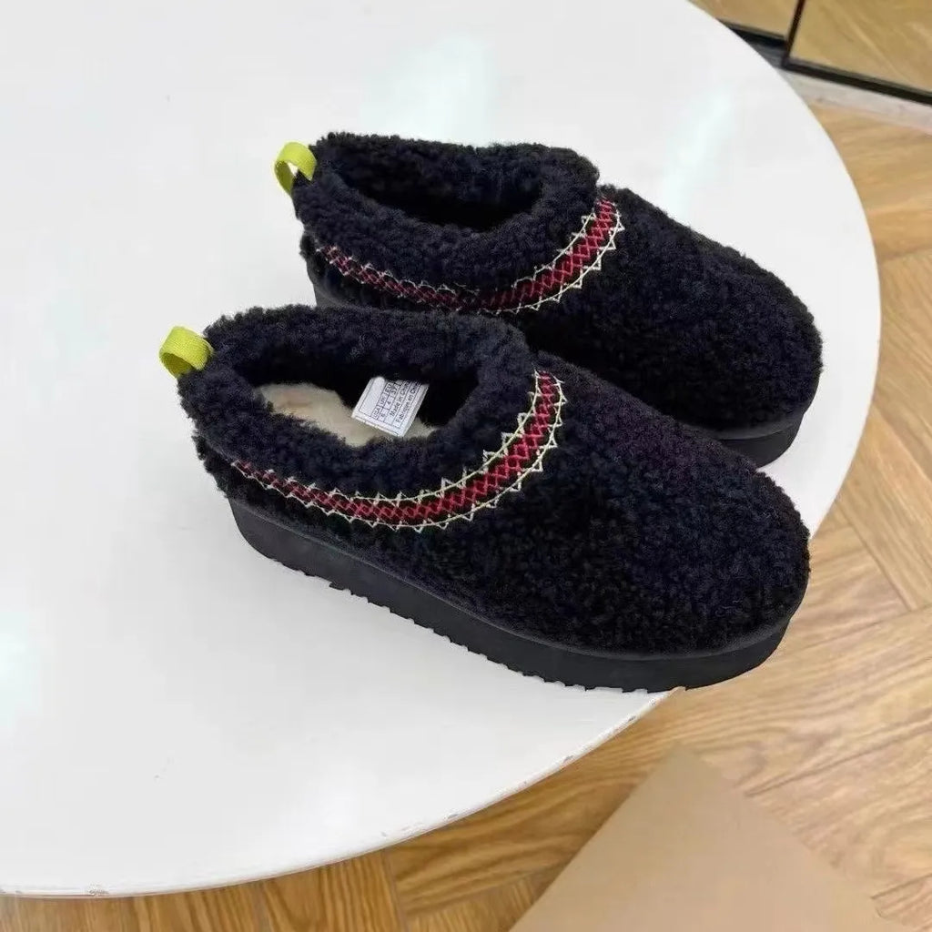 New Women Winter Fur Platform Slippers