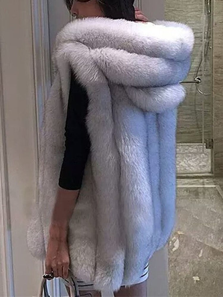 Winter Hooded Luxury Fur Vest
