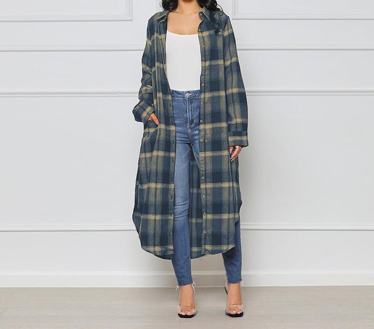 Shacket Longline Plaid
