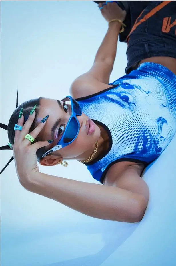 Women’s Summer Personality Printing Vest Causal Round Neck Exposed Navel Sleeveless Tops  cyber y2k  fairy grunge clothes 	 goth