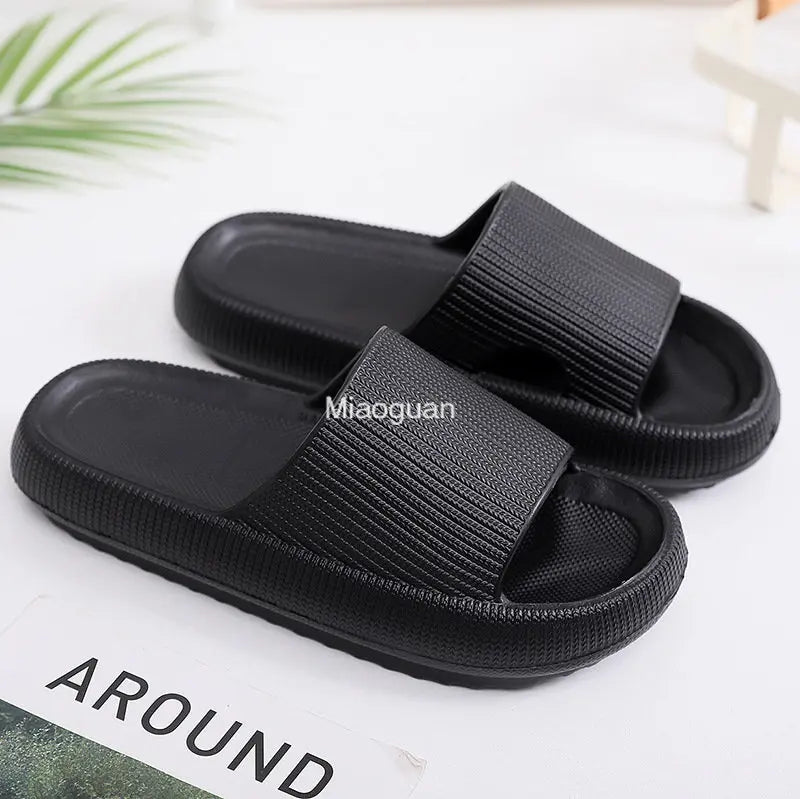 Platform Slippers Summer Beach Soft Sole Sandals Leisure Indoor Bathroom Anti-slip Comfort Man's Casual Shoes Female