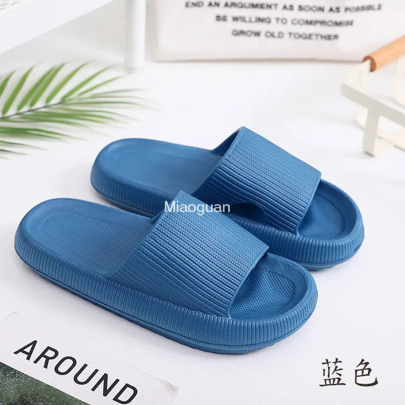 Platform Slippers Summer Beach Soft Sole Sandals Leisure Indoor Bathroom Anti-slip Comfort Man's Casual Shoes Female