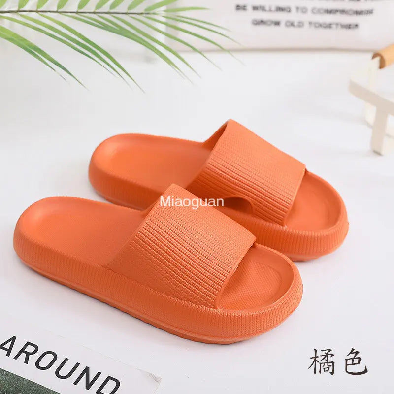 Platform Slippers Summer Beach Soft Sole Sandals Leisure Indoor Bathroom Anti-slip Comfort Man's Casual Shoes Female