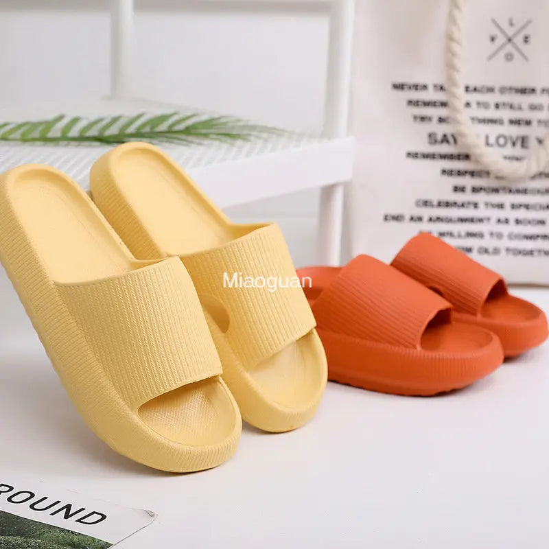 Platform Slippers Summer Beach Soft Sole Sandals Leisure Indoor Bathroom Anti-slip Comfort Man's Casual Shoes Female