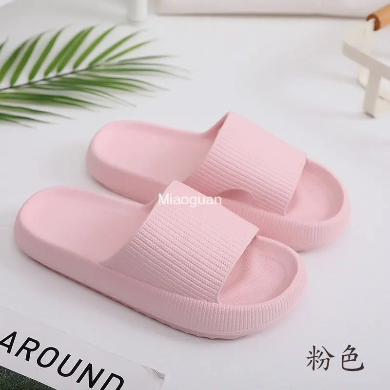 Platform Slippers Summer Beach Soft Sole Sandals Leisure Indoor Bathroom Anti-slip Comfort Man's Casual Shoes Female