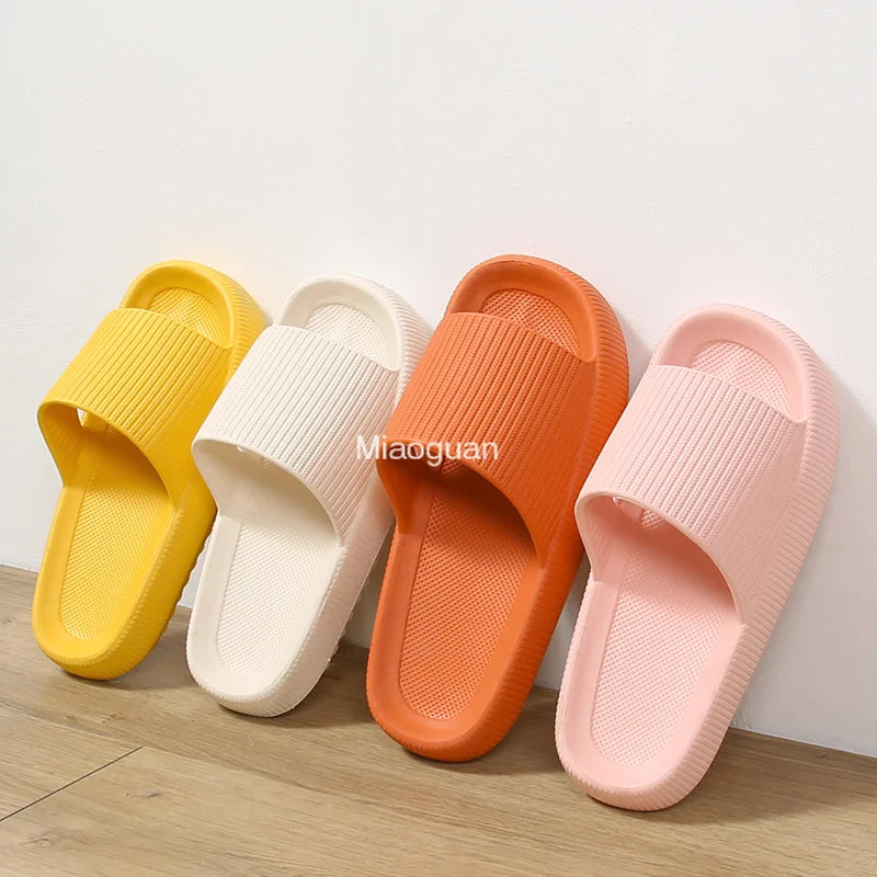 Platform Slippers Summer Beach Soft Sole Sandals Leisure Indoor Bathroom Anti-slip Comfort Man's Casual Shoes Female