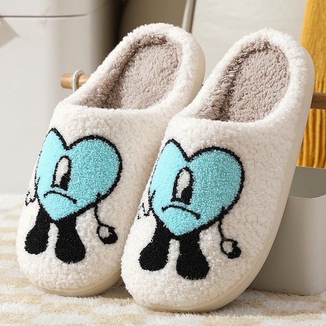 Warm Winter Heart Design Slippers