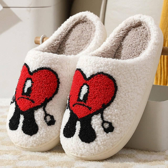 Warm Winter Heart Design Slippers
