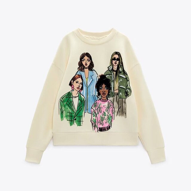 Women Fashion Printing Sweatshirts