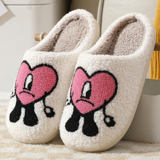 Warm Winter Heart Design Slippers