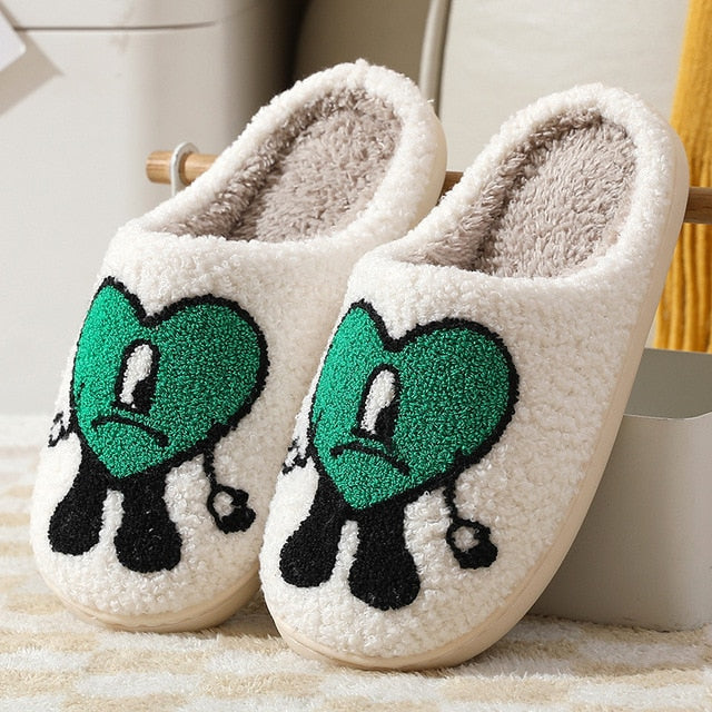 Warm Winter Heart Design Slippers