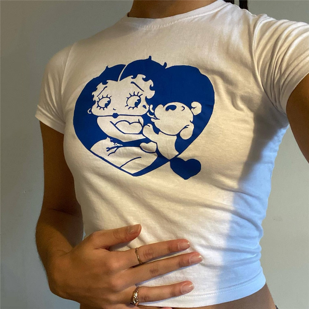 Cute Betty Boop Crop Tops
