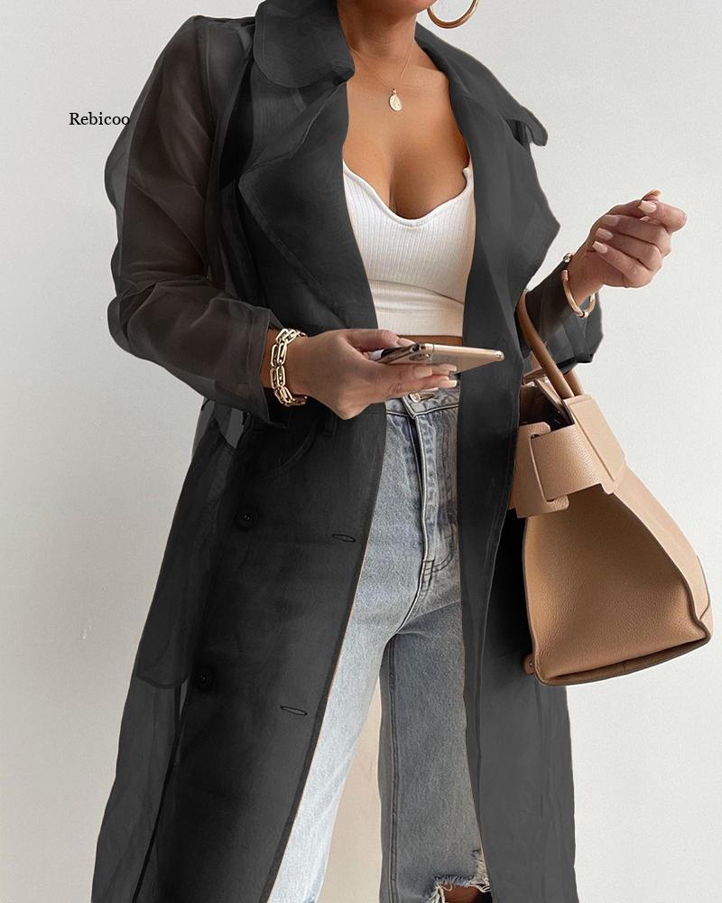 Women Fashion See Through Jacket