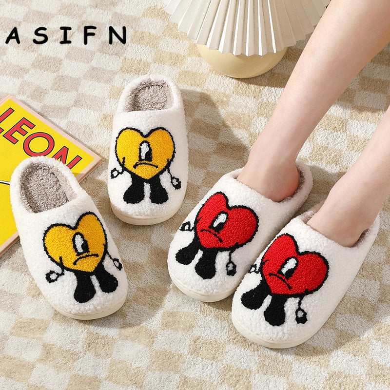 Warm Winter Heart Design Slippers