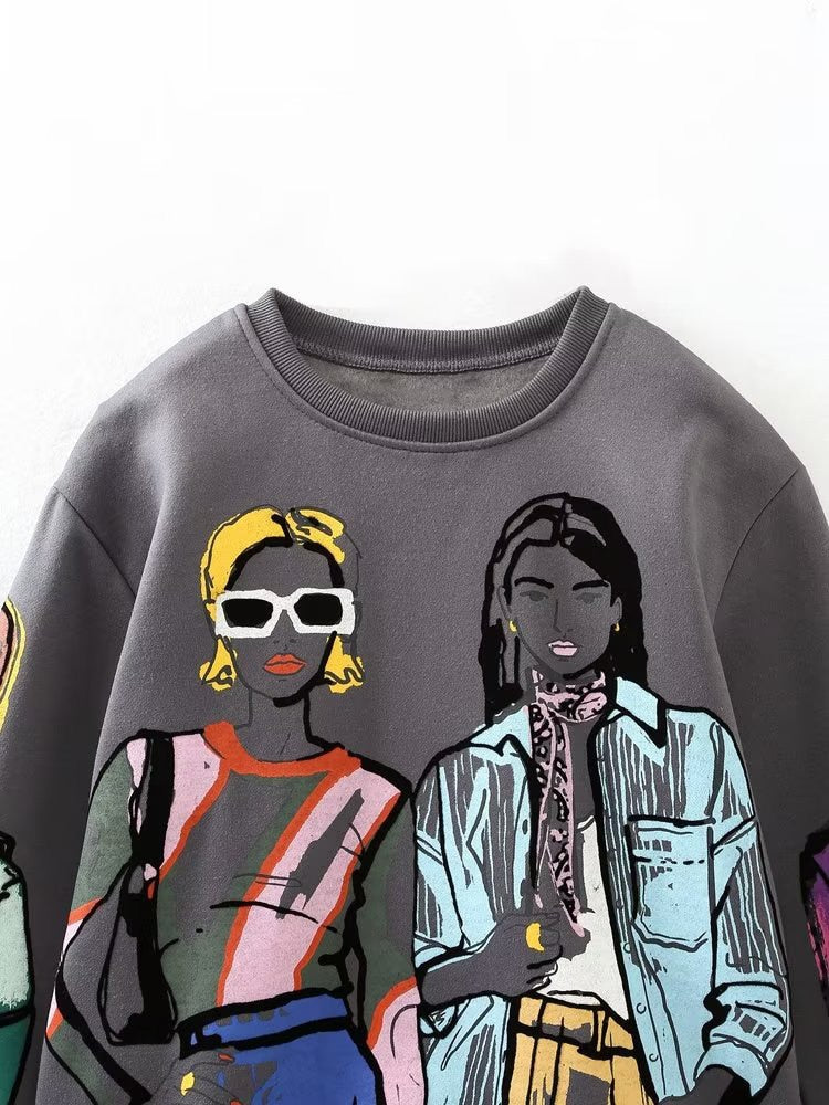 Women Fashion Printing Sweatshirts