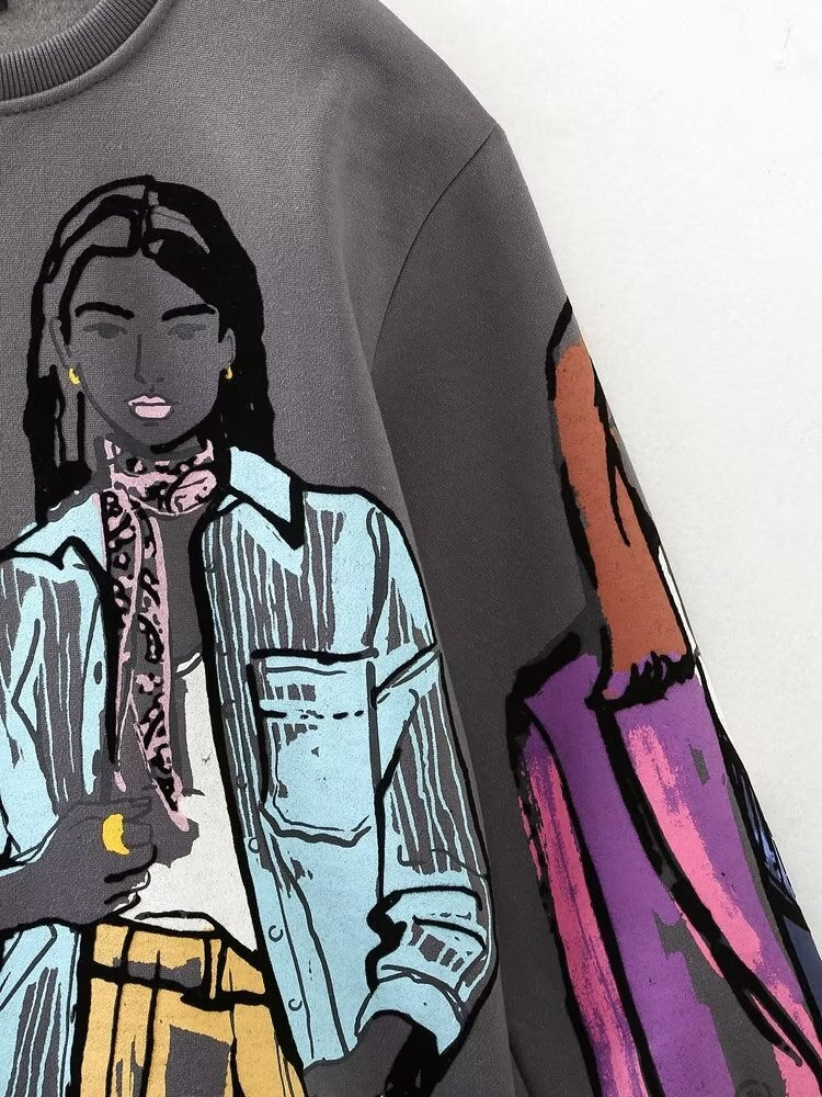 Women Fashion Printing Sweatshirts