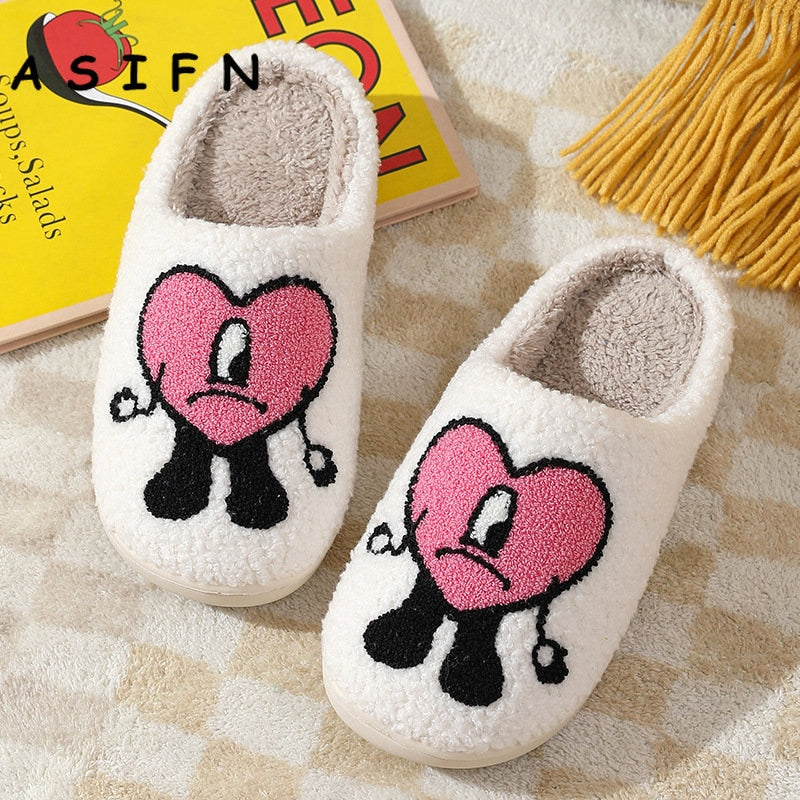 Warm Winter Heart Design Slippers
