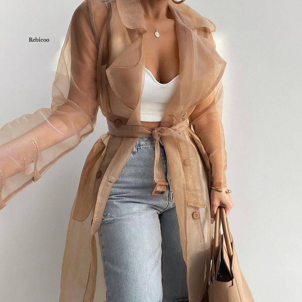 Women Fashion See Through Jacket