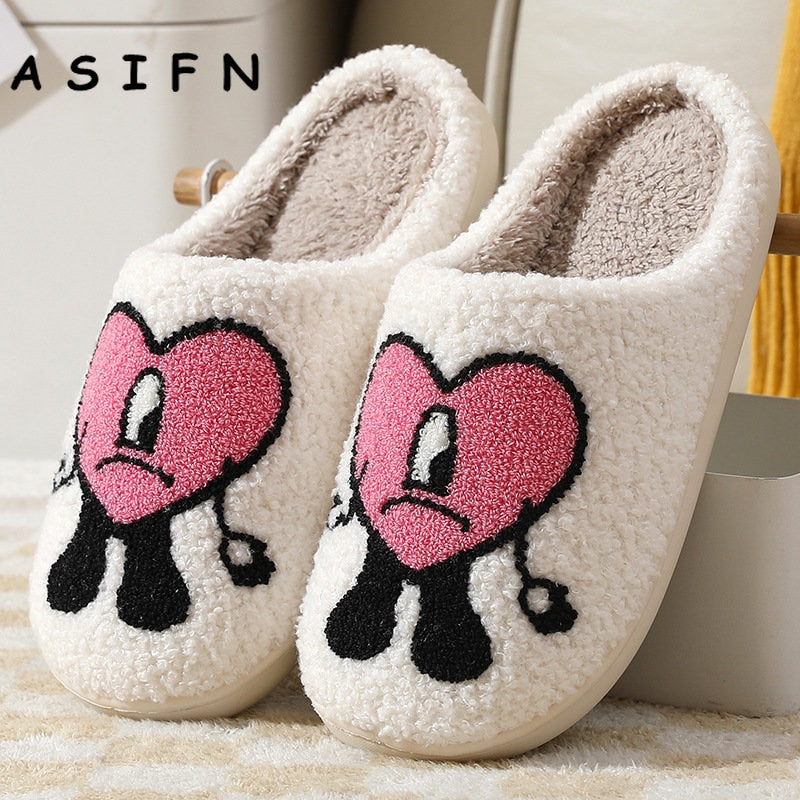 Warm Winter Heart Design Slippers