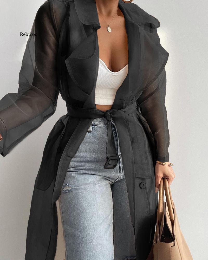 Women Fashion See Through Jacket